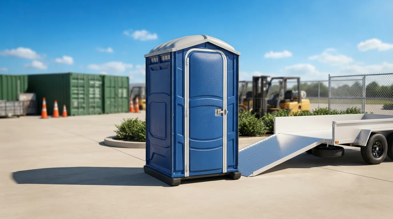 Portable toilet delivery crew serving San Bernardino, CA